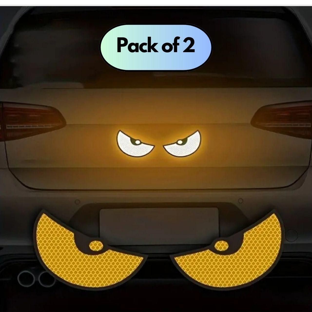 4 Pc Monster Eyes Car Reflective Stickers (Pack of 2)
