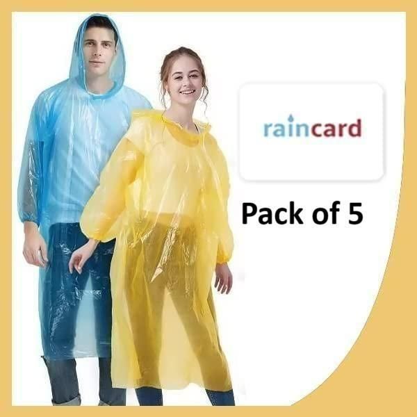 Wallet Rain Card - Rain Coat for Adults (Set of 5)