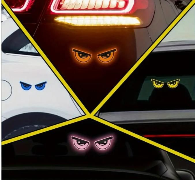 4 Pc Monster Eyes Car Reflective Stickers (Pack of 2)