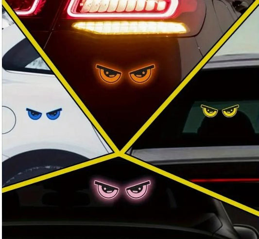 4 Pc Monster Eyes Car Reflective Stickers (Pack of 2)