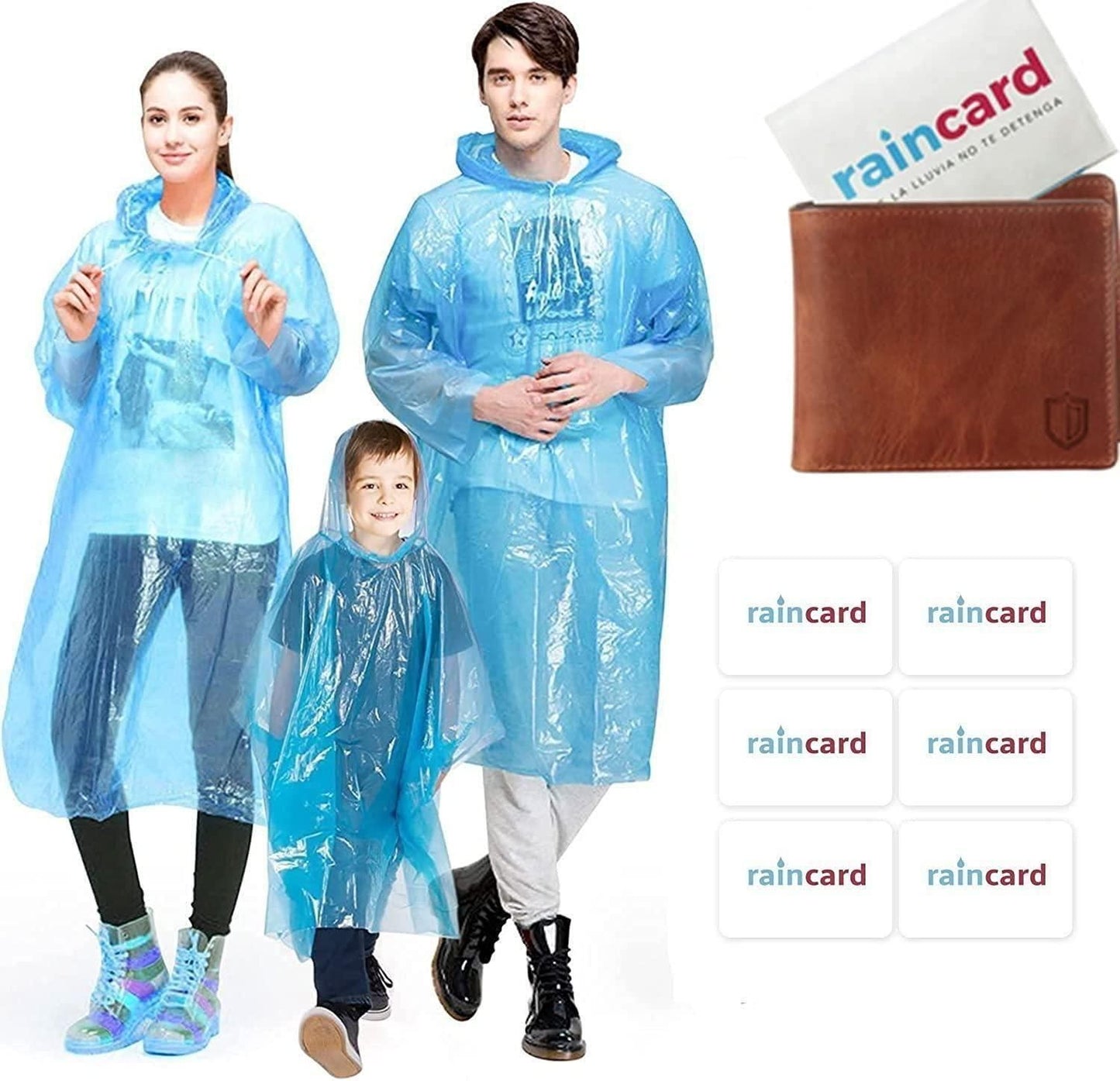 Wallet Rain Card - Rain Coat for Adults (Set of 5)